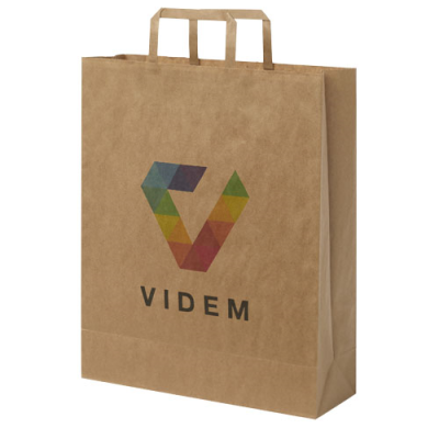 KRAFT 80-90 G & M2 PAPER BAG with Flat Handles - 32 x 12 x 40 Cm