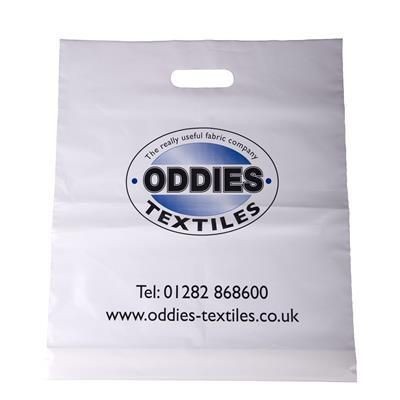 POLYTHENE PLASTIC CARRIER BAG in White