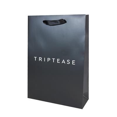 SERPAH LUXURY PAPER CARRIER BAG with Gloss Finish & Short Ribbon Handles