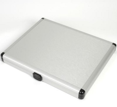 SLIM LINE ALUMINIUM SILVER METAL DOCUMENT CASE in Silver