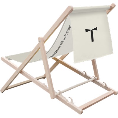 ECO, RPET DYE-SUBLIMATED DECK CHAIR with Flap