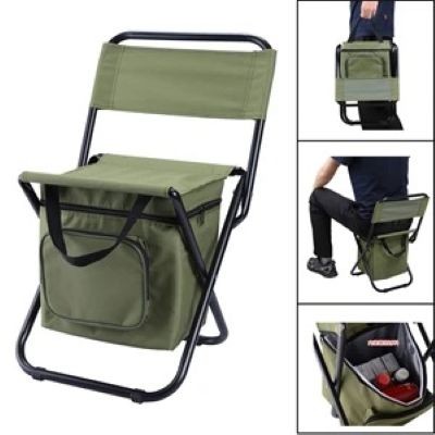 FOLDING CAMP CHAIR COLLAPSIBLE STEEL FRAME HIGH BACK