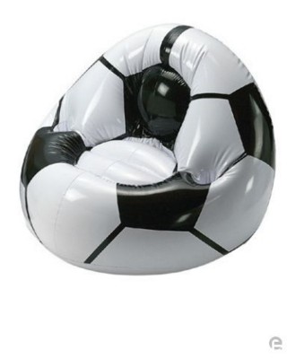 INFLATABLE FOOTBALL CHAIR SEAT in White & Black