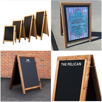 WOOD A-FRAME PAVEMENT DISPLAY