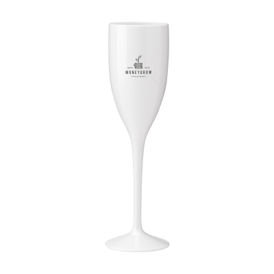 LUNAIRE REUSABLE PLASTIC CHAMPAGNE GLASS 150 ML in White