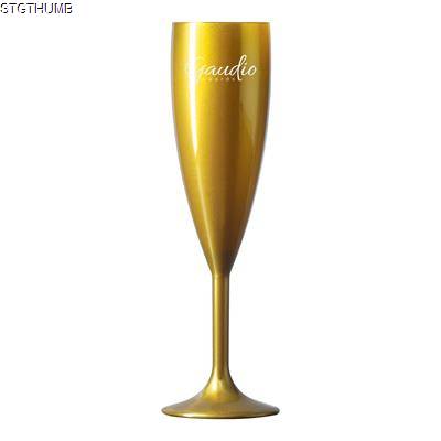 REUSABLE GOLD CHAMPAGNE FLUTE 187ML-6