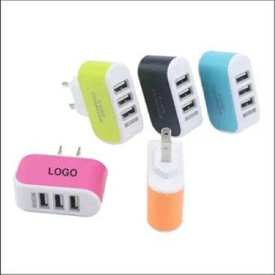 3 PORT USB TRAVEL WALL CHARGER - PROMOTIONAL CORPORATE GIFT