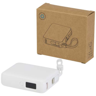 ACRUX 10,000 MAH 35W TABLET POWER BANK with Built in Type-C Cable - Made From Recycled Plastic