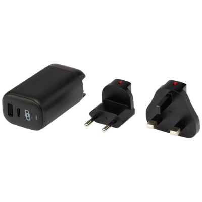 ADAPT 25W RECYCLED PLASTIC PD TRAVEL CHARGER in Solid Black