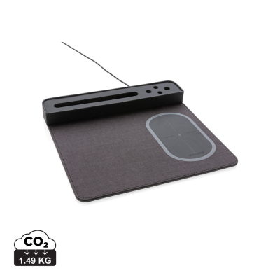 AIR MOUSEMAT with 5W Cordless Charger & USB in Black