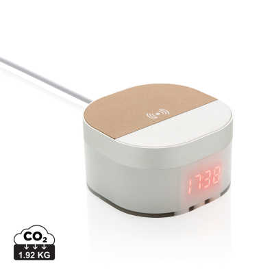 ARIA 5W CORDLESS CHARGER DIGITAL CLOCK in White