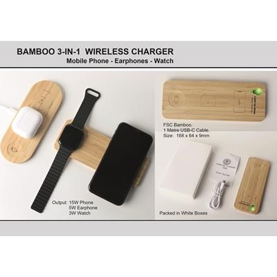 BAMBOO 3-IN-1 CORDLESS CHARGER