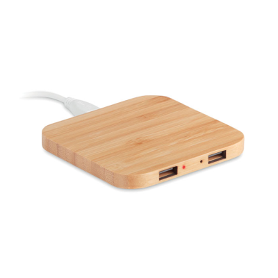 BAMBOO CORDLESS CHARGE PAD 15W in Brown