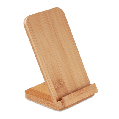 BAMBOO CORDLESS CHARGE STAND5W in Brown