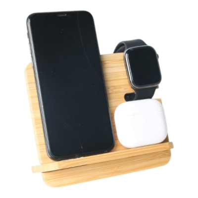 BAMBOO CORDLESS CHARGER STATION - PROMOTIONAL CORPORATE GIFT