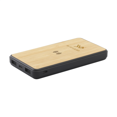 BORU BAMBOO RCS RECYCLED ABS POWERBANK CORDLESS CHARGER in Black