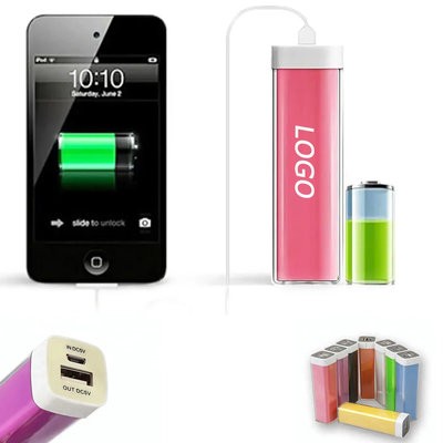 CYLINDRICAL LIPSTICK PORTABLE POWER BANK 2600MAH - PROMOTIONAL CORPORATE GIFT