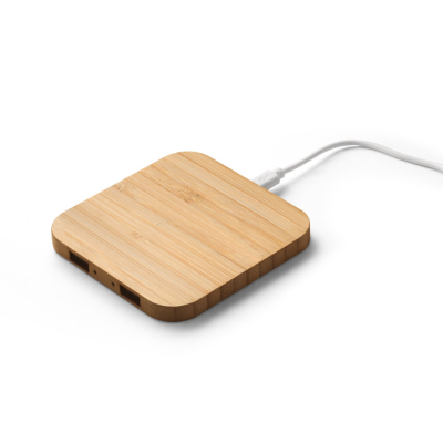 DALTON SUPERFAST 15W BAMBOO CORDLESS CHARGER in Natural