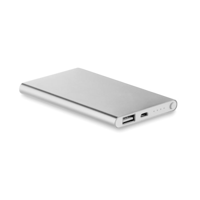 FLAT POWER BANK 4000 MAH in Silver