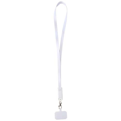 FRANZ RECYCLED PLASTIC SMARTPHONE LANYARD with Built-In Data Sync & 65W Fast Charge 5-In-1 Cable