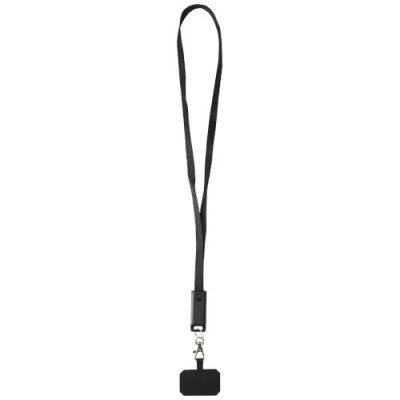 FRANZ RECYCLED PLASTIC SMARTPHONE LANYARD with Built-In Data Sync & 65W Fast Charge 5-In-1 Cable