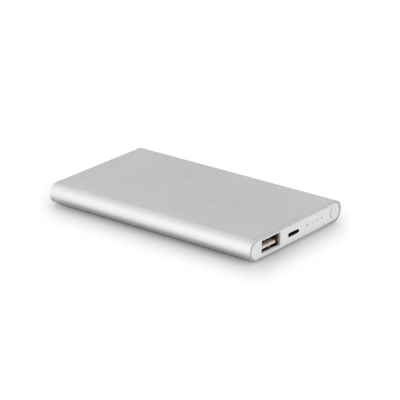 MARCET POWER BANK SLIM 4000 MAH in Recycled ABS in Satin Silver