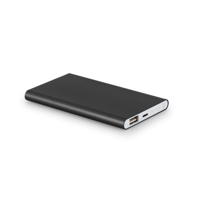 MARCET POWER BANK SLIM 4000 MAH in Recycled Aluminium Metal in Black