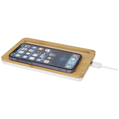 MEDAKE 10W BAMBOO CORDLESS CHARGER in Beige