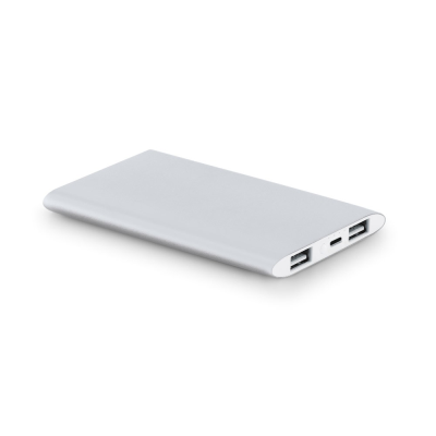 NOBEL POWER BANK 7200 MAH in Recycled Aluminium Metal in Satin Silver