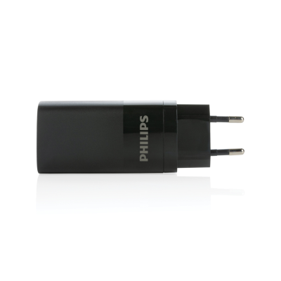PHILIPS 65W ULTRA FAST PD 3-PORT USB WALL CHARGER in Black