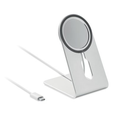 PORTABLE MAGNETIC CHARGER 15W in Silver