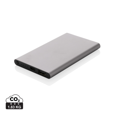 RCS RECYCLED PLASTIC & ALUMINIUM 4000MAH POWERBANK with Type C in Anthracite Grey
