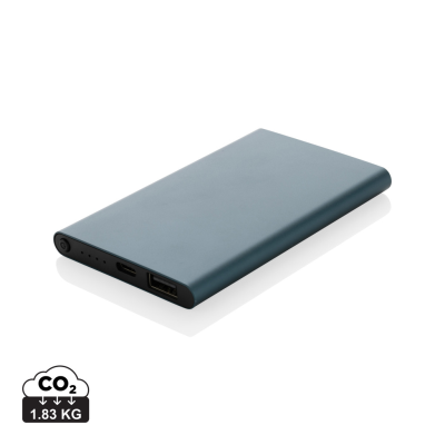 RCS RECYCLED PLASTIC & ALUMINIUM 4000MAH POWERBANK with Type C in Blue