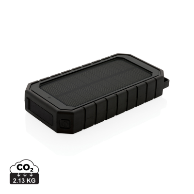 RCS RECYCLED PLASTIC SOLAR POWERBANK with 10W Cordless in Black