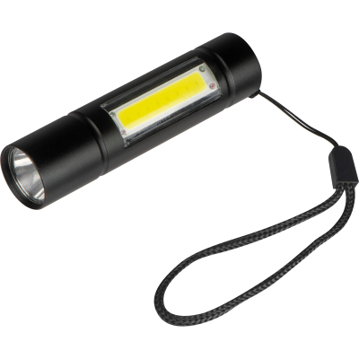RECHARGEABLE BATTERY TORCH in Black