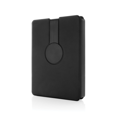 SWISS PEAK RCS REPU NOTE BOOK with 2-In-1 Cordless Charger in Black