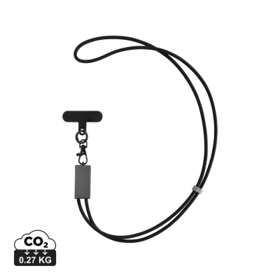 TERRA RCS RECYCLED PET PHONE CORD with 60W Dual Charge Cable in Grey, Black