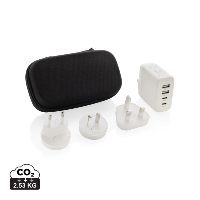 TRAVELCHARGE PRO RCS RPLASTIC TRAVEL CHARGER with USB C in White, Black