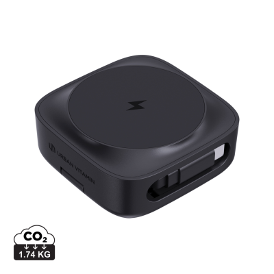 URBAN VITAMIN GOLETA 2-IN-1 15W MAGNETIC CORDLESS CHARGER in Black