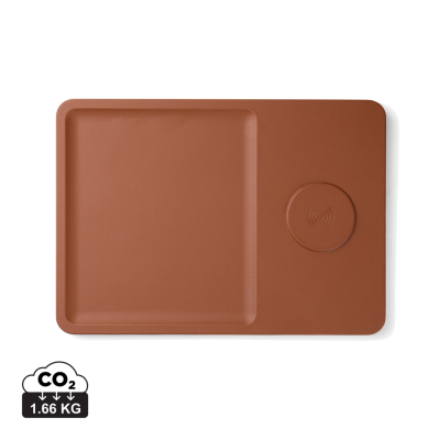 VINGA TIMO RCS DESK CHARGER AND ACCESSORY TRAY in Brown