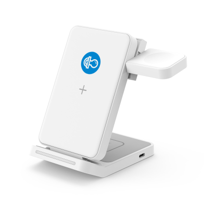 W41 FOLDING 3 in 1 Cordless Charger Stand in Black or White