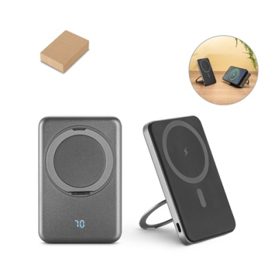 WARSHEL 5 5000 MAH MAGNETIC POWER BANK with 15W Superfast Cordless Charger in Recycled Abs