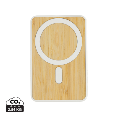 ZEN RCS RPLASTIC 5000 MAH 5W MAGNETIC BAMBOO POWERBANK in White