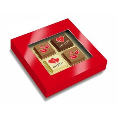 BOX with 4 Printed Valentines Chocolate