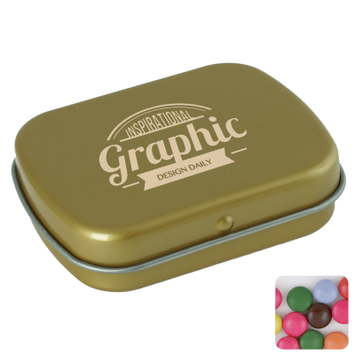 FLAT HINGED TIN with Chocos in Gold