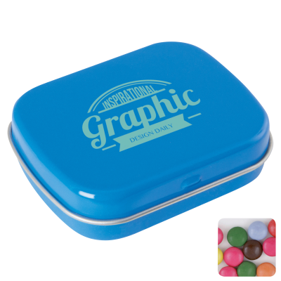 FLAT HINGED TIN with Chocos in Light Blue