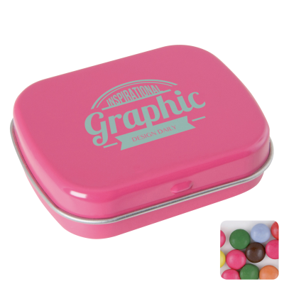 FLAT HINGED TIN with Chocos in Pink