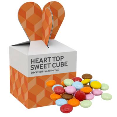 HEART TOP SWEETS CUBE - CHOCOLATE BEANS - 40G