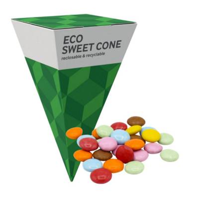 LARGE ECO SWEETS CONE PYRAMID - CHOCOLATE BEANS - 60G