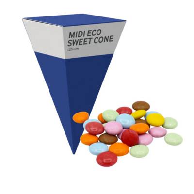 MEDIUM ECO SWEETS CONE PYRAMID - CHOCOLATE BEANS - 40G